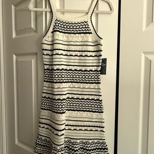 Abercrombie girls Black and White Knit Dress sz 13/14 nwt